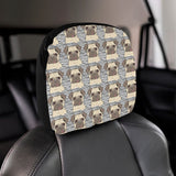 Happy pug pattern Car Headrest Cover