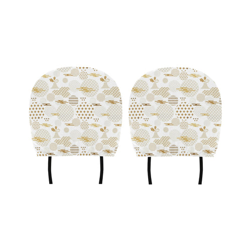 Beautiful gold japanese pattern Car Headrest Cover