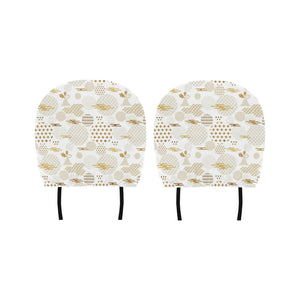 Beautiful gold japanese pattern Car Headrest Cover