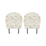 Beautiful gold japanese pattern Car Headrest Cover
