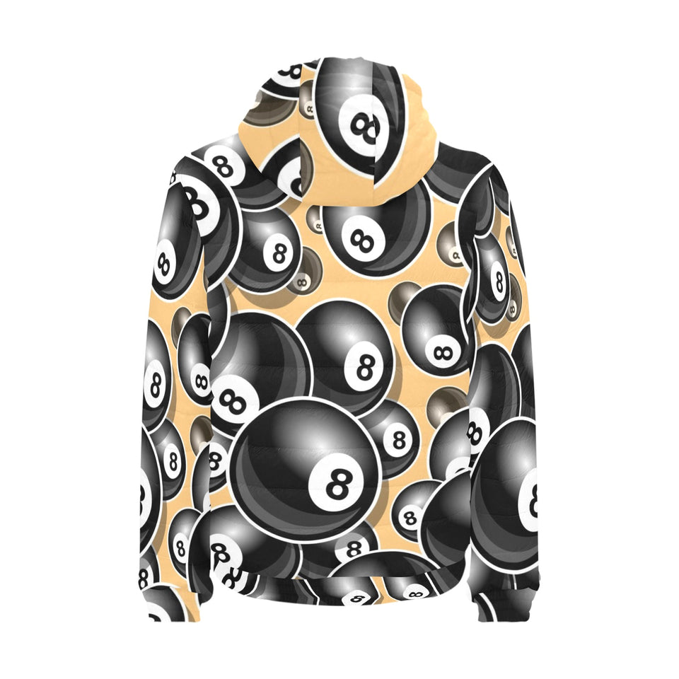 Billiard Ball Pattern Print Design 04 Men's Padded Hooded Jacket