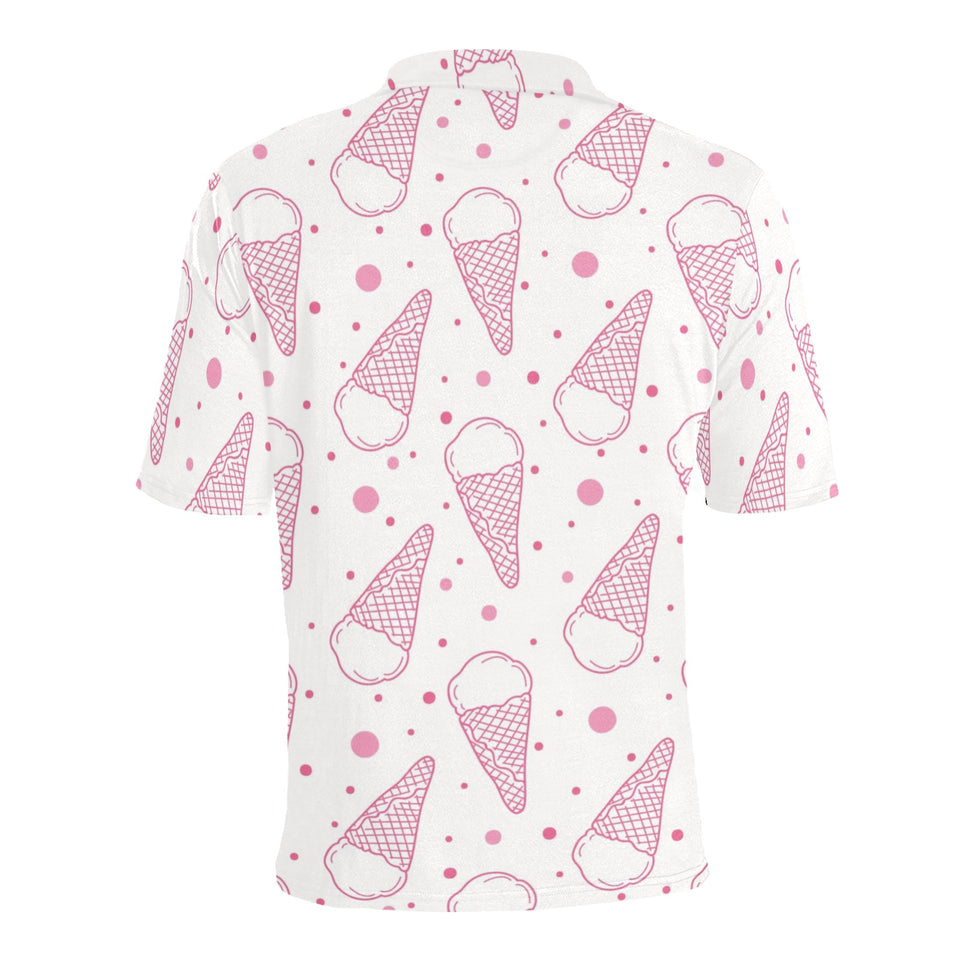 Hand drawn ice cream pattern Men's All Over Print Polo Shirt