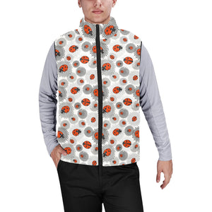 Ladybug Pattern Print Design 05 Men's Padded Vest
