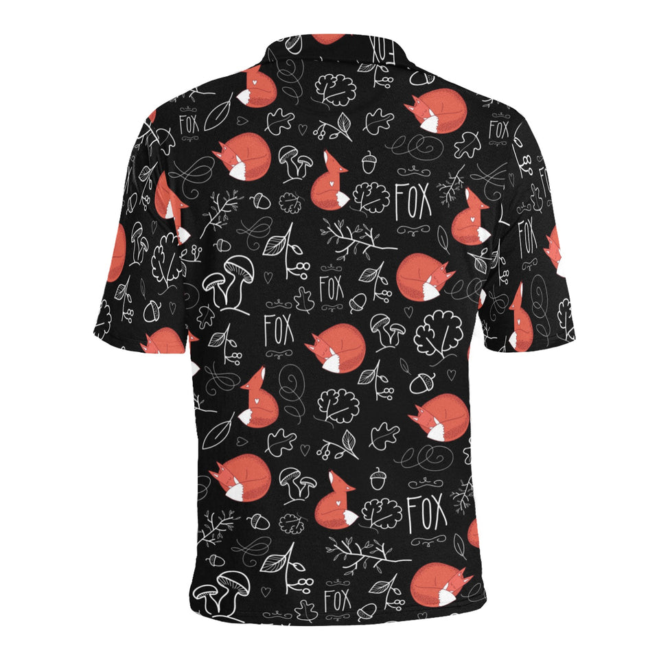 fox sleeping fox pattern Men's All Over Print Polo Shirt