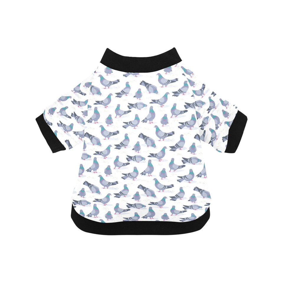 Pigeon Pattern Print Design 03 All Over Print Pet Dog Round Neck Fuzzy Shirt
