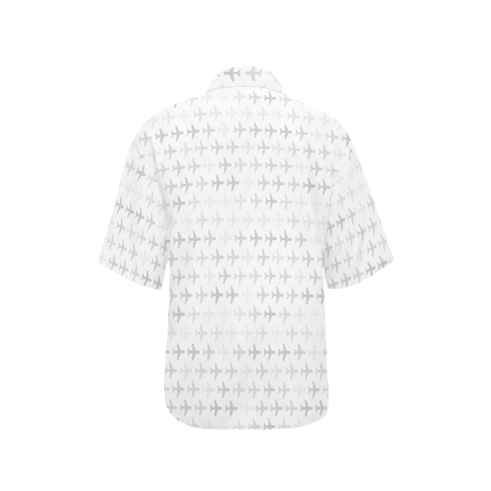 Airplane print pattern Women's All Over Print Hawaiian Shirt