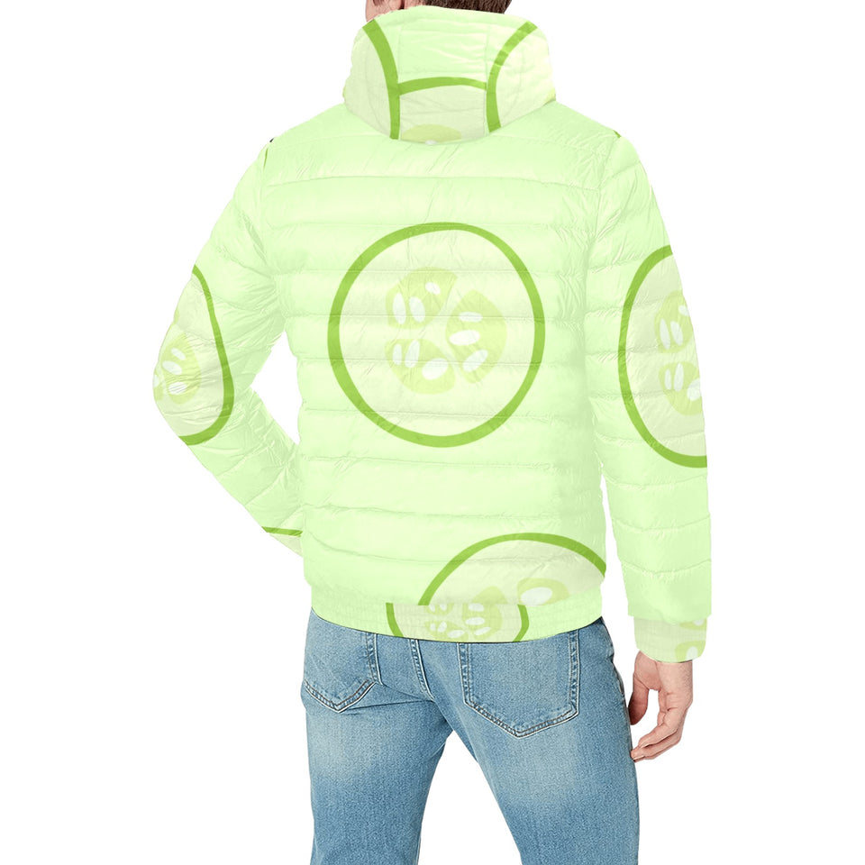 Cucumber pattern Men's Padded Hooded Jacket