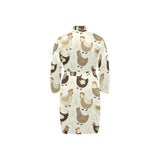 Cute rooster chicken cock Men's Long Sleeve Belted Night Robe
