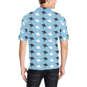 Stingray Pattern Print Design 03 Men's All Over Print Polo Shirt