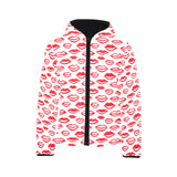 Lips Pattern Print Design 05 Kids' Boys' Girls' Padded Hooded Jacket