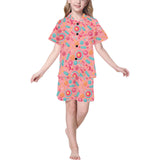 Colorful candy pattern Kids' Boys' Girls' V-Neck Short Pajama Set