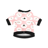 Cute sheep pattern All Over Print Pet Dog Round Neck Fuzzy Shirt