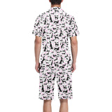 Greyhound Pattern Print Design 02 Men's V-Neck Short Pajama Set