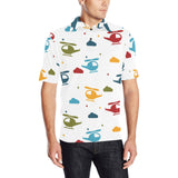 Colorful helicopter pattern Men's All Over Print Polo Shirt