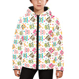 Color cute owl pattern Kids' Boys' Girls' Padded Hooded Jacket