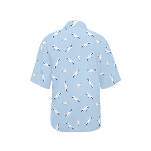 Seagull Pattern Print Design 02 Women's All Over Print Hawaiian Shirt