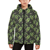 Green Peas Pattern Print Design 02 Kids' Boys' Girls' Padded Hooded Jacket