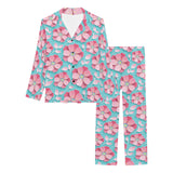 3D sakura cherry blossom pattern Women's Long Pajama Set