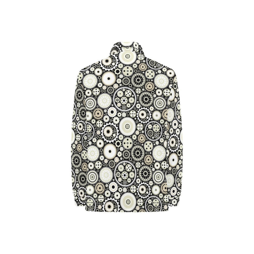 Gear Pattern Print Design 02 Women's Long Sleeve Polo Shirt