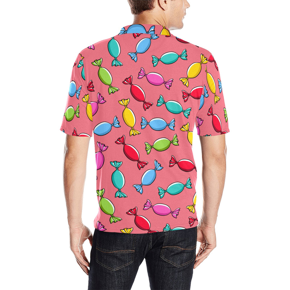 Colorful wrapped candy pattern Men's All Over Print Polo Shirt
