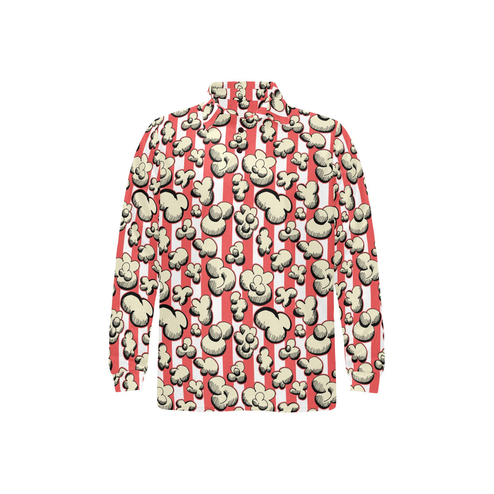 Popcorn Pattern Print Design 05 Men's Long Sleeve Polo Shirt