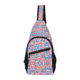 Blue Red Eiffel Tower Pattern Print Design 02 All Over Print Chest Bag