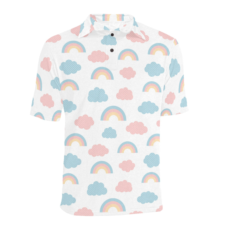 Cute rainbow clound pattern Men's All Over Print Polo Shirt