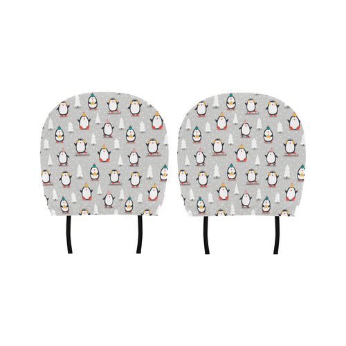 Cute Penguin christmas pattern Car Headrest Cover