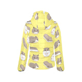 Cute Hamster pattern Women's Padded Hooded Jacket