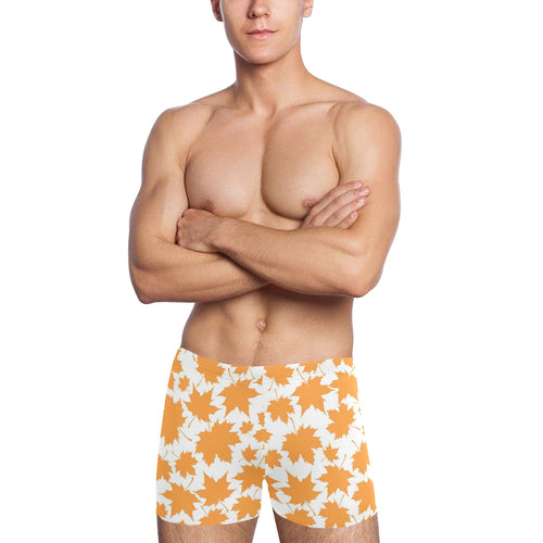 Orange Maple Leaf pattern Men's Swimming Trunks