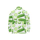 cucumber whole slices pattern Men's Long Sleeve Polo Shirt