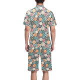 Gear Pattern Print Design 05 Men's V-Neck Short Pajama Set