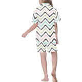zigzag  chevron paint pattern Kids' Boys' Girls' V-Neck Short Pajama Set