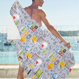 Math Pattern Print Design 04 Beach Towel