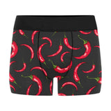 Chili peppers pattern black background Men's All Over Print Boxer Briefs Men's Underwear