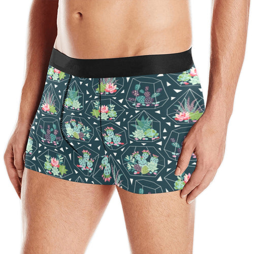 Cactus glass terrarium pattern Men's All Over Print Boxer Briefs Men's Underwear