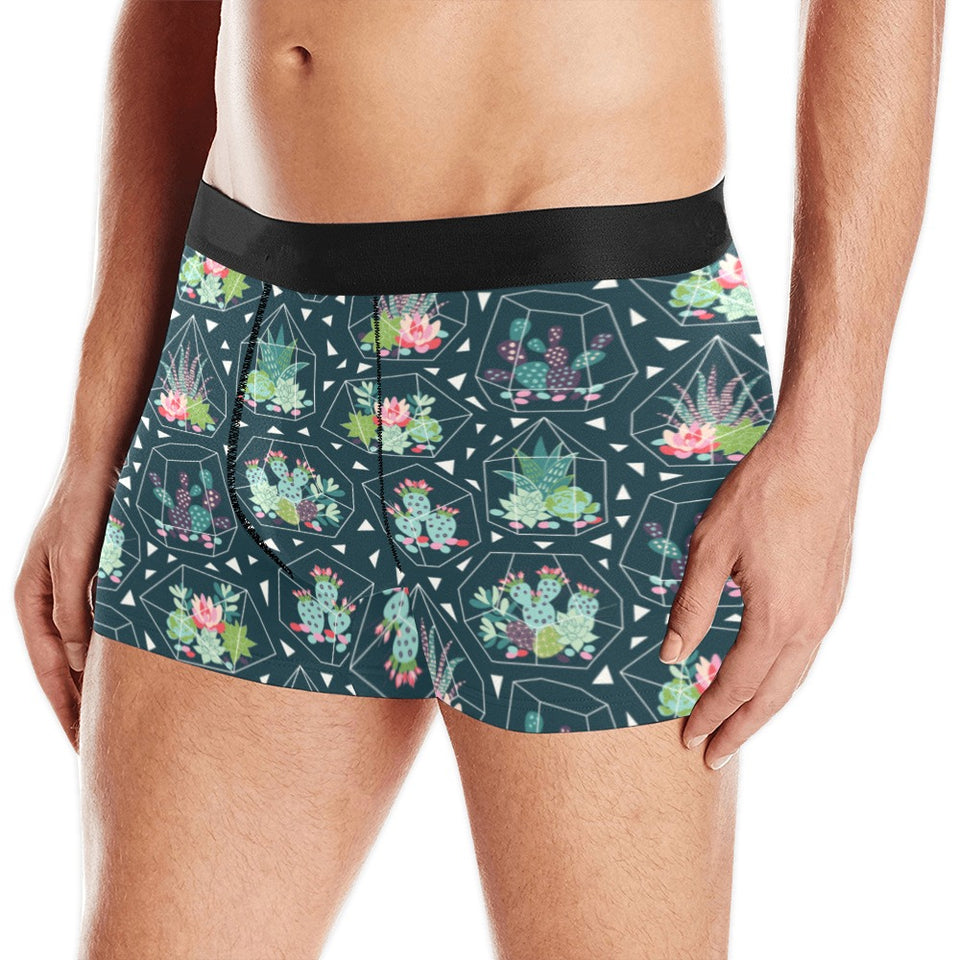 Cactus glass terrarium pattern Men's All Over Print Boxer Briefs Men's Underwear