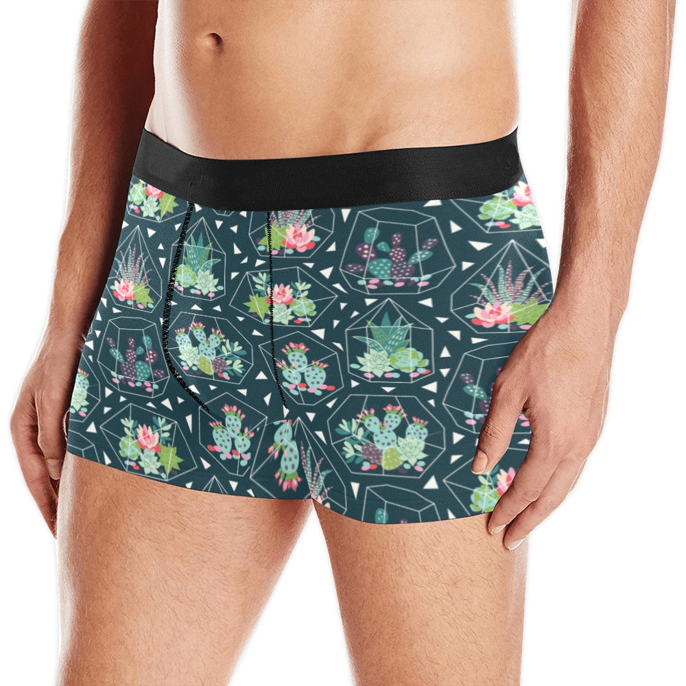 Cactus glass terrarium pattern Men's All Over Print Boxer Briefs Men's Underwear