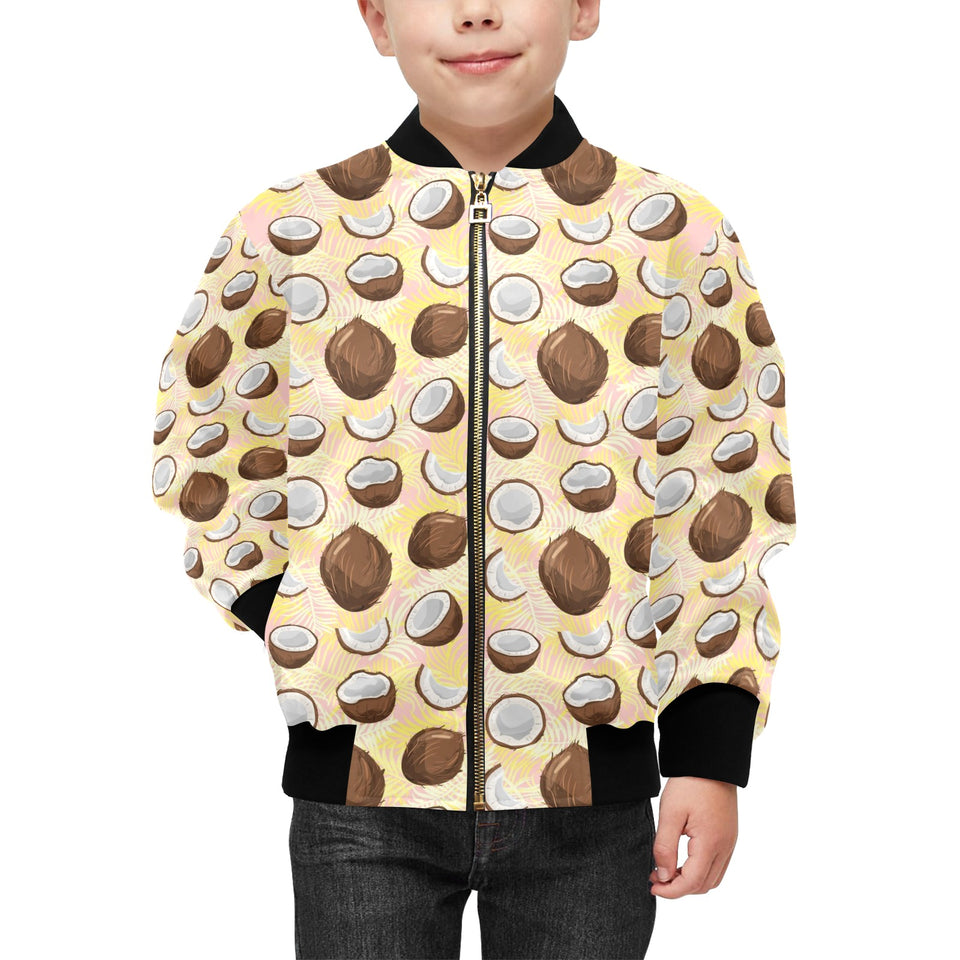 Coconut Pattern Print Design 05 Kids' Boys' Girls' Bomber Jacket