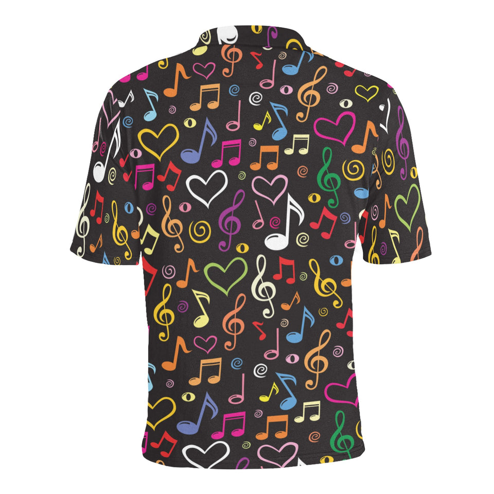 Music Notes Pattern Print Design 02 Men's All Over Print Polo Shirt