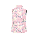 Japanese crane rose pattern Men's Padded Vest
