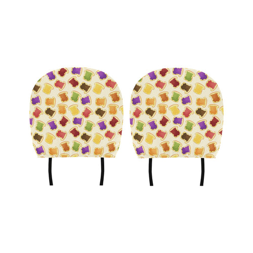 Bread Toast Pattern Print Design 02 Car Headrest Cover