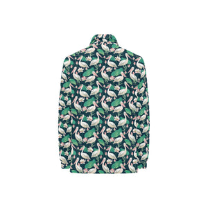 Pelican Pattern Print Design 03 Women's Long Sleeve Polo Shirt