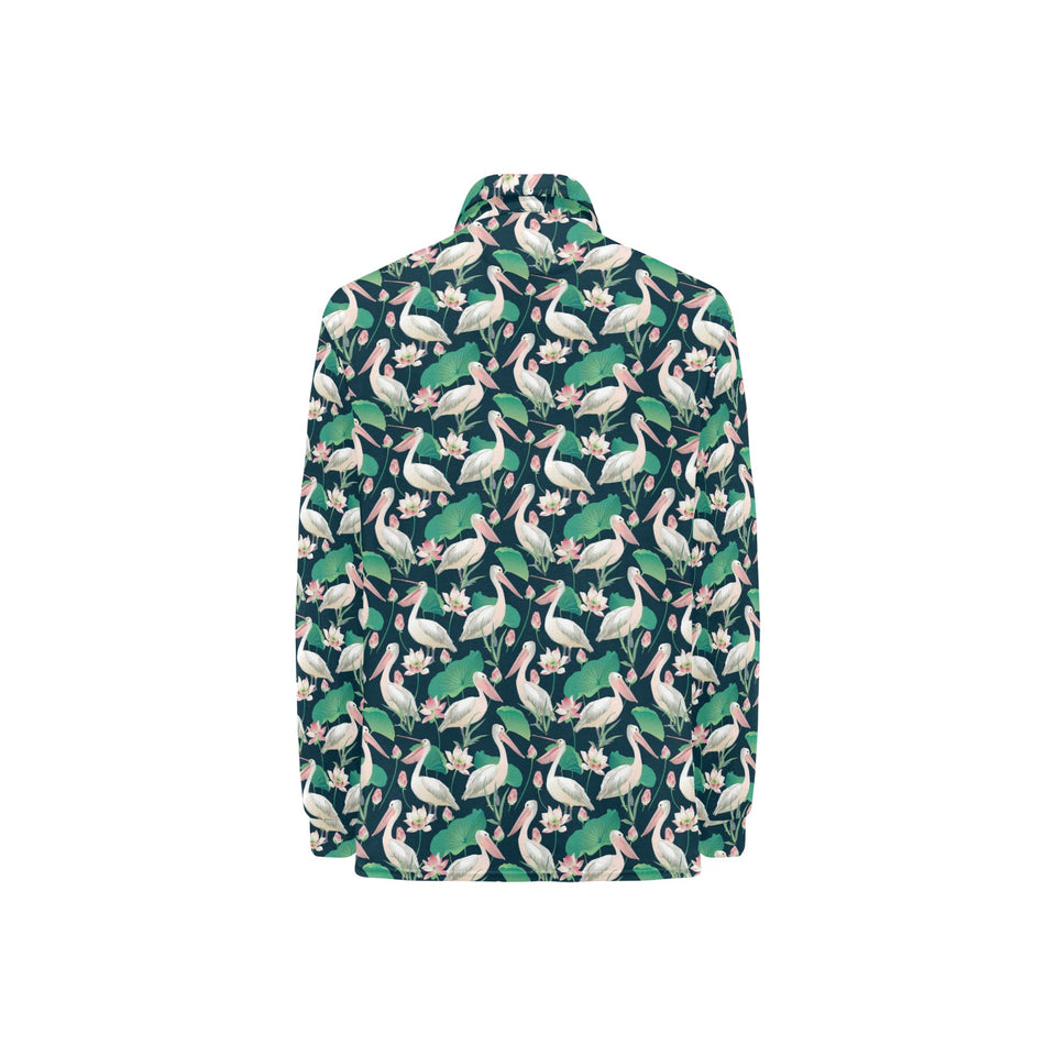 Pelican Pattern Print Design 03 Women's Long Sleeve Polo Shirt