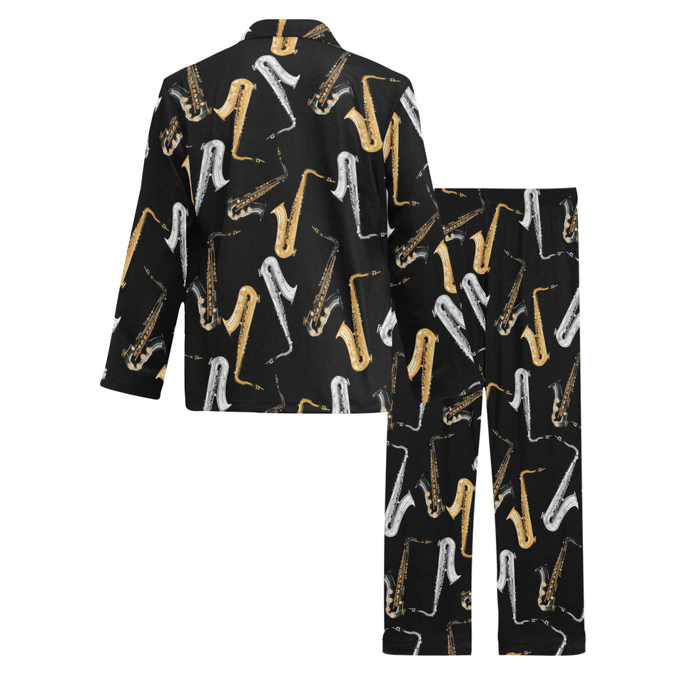 saxophone design pattern Men's Long Pajama Set