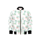 Pastel color cactus pattern Kids' Boys' Girls' Bomber Jacket