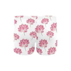 Pink lotus waterlily pattern Men's Swimming Trunks