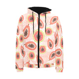 papaya leaves pattern Men's Padded Hooded Jacket