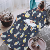 Cute sloth astronaut star planet rocket pattern Blanket Robe with Sleeves