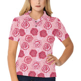 Rose Pattern Print Design 02 Women's All Over Print Polo Shirt